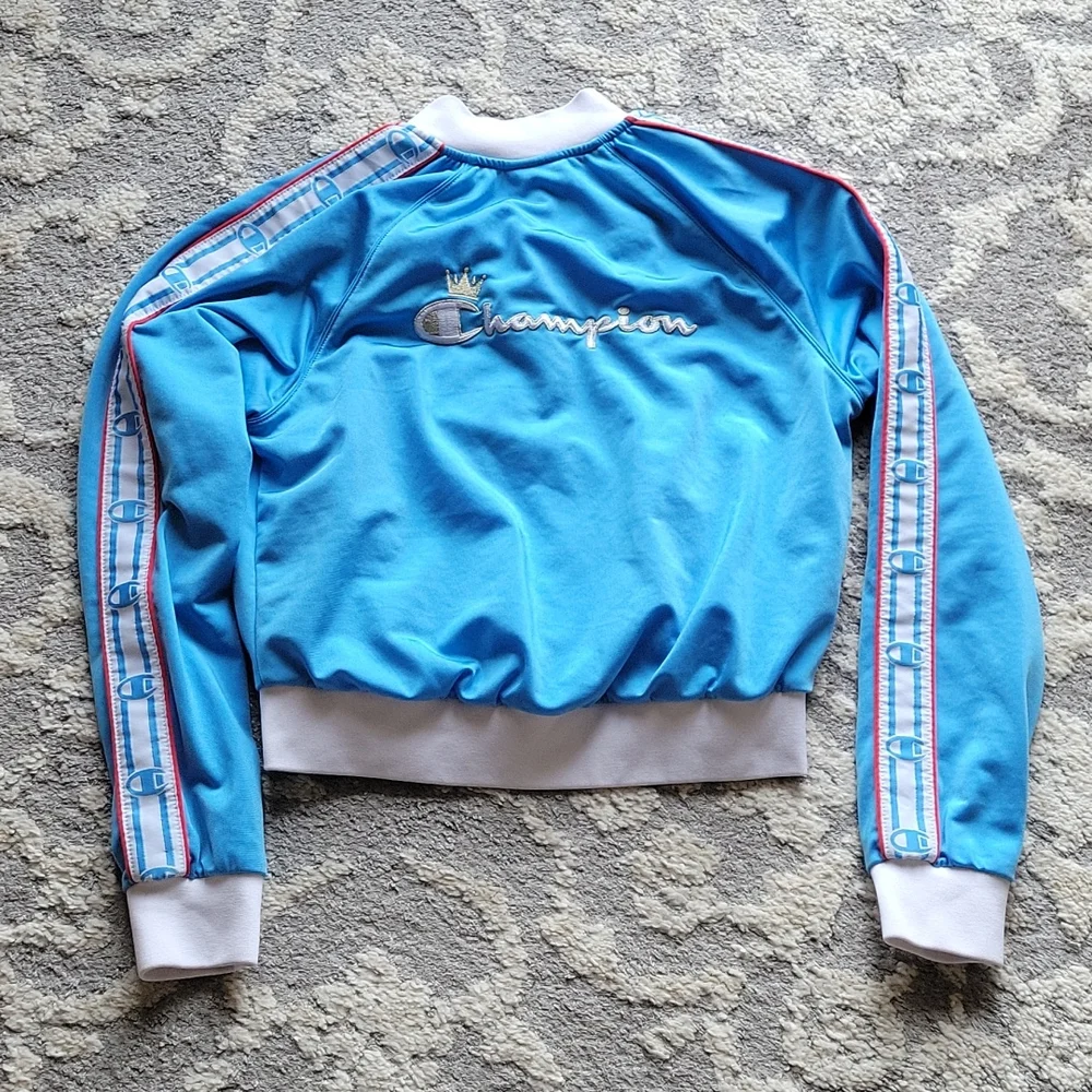Champion Crown C Logo Cropped Life Track Jacket Baby Blue Medium